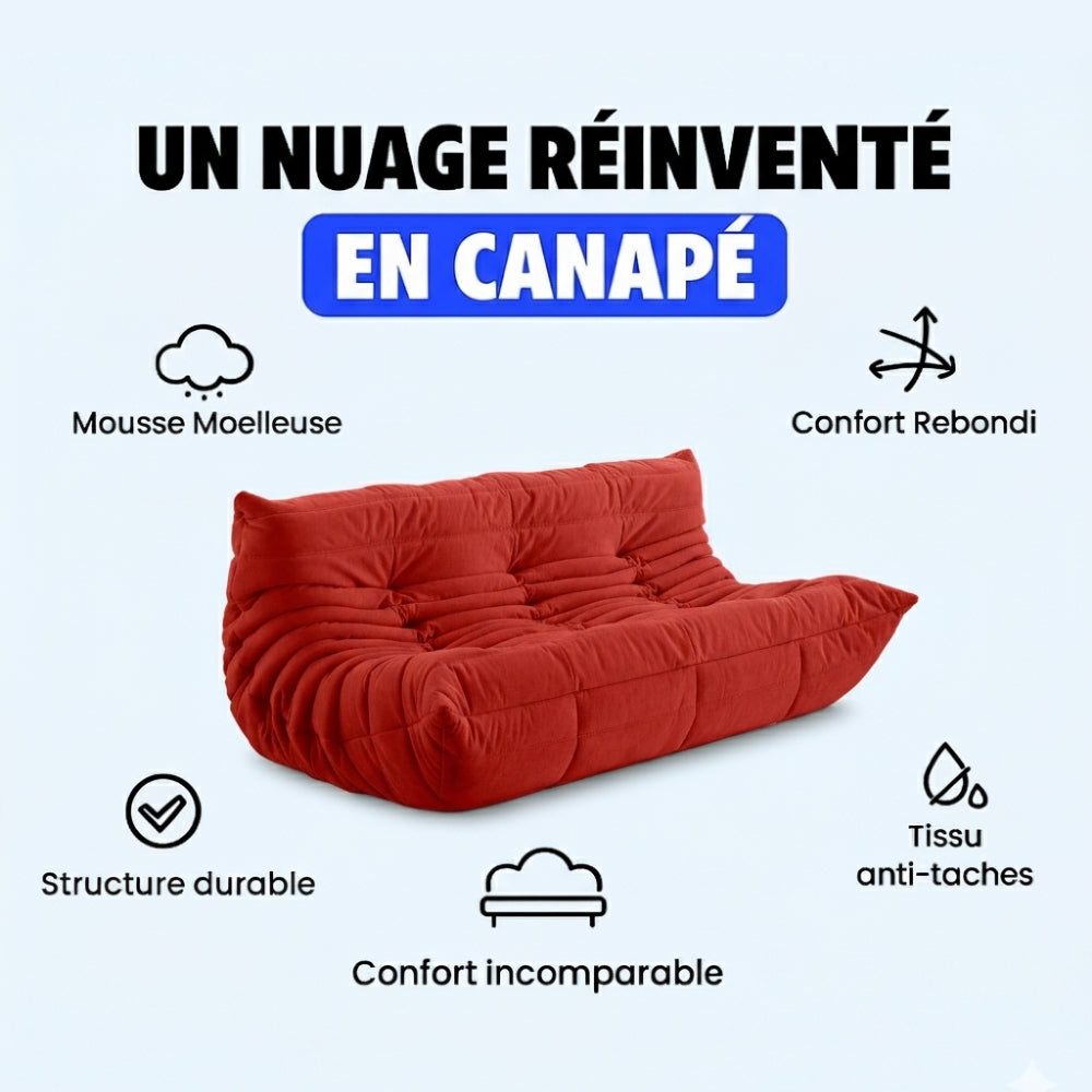 Koto - Canapé Togo Compressé Rouge