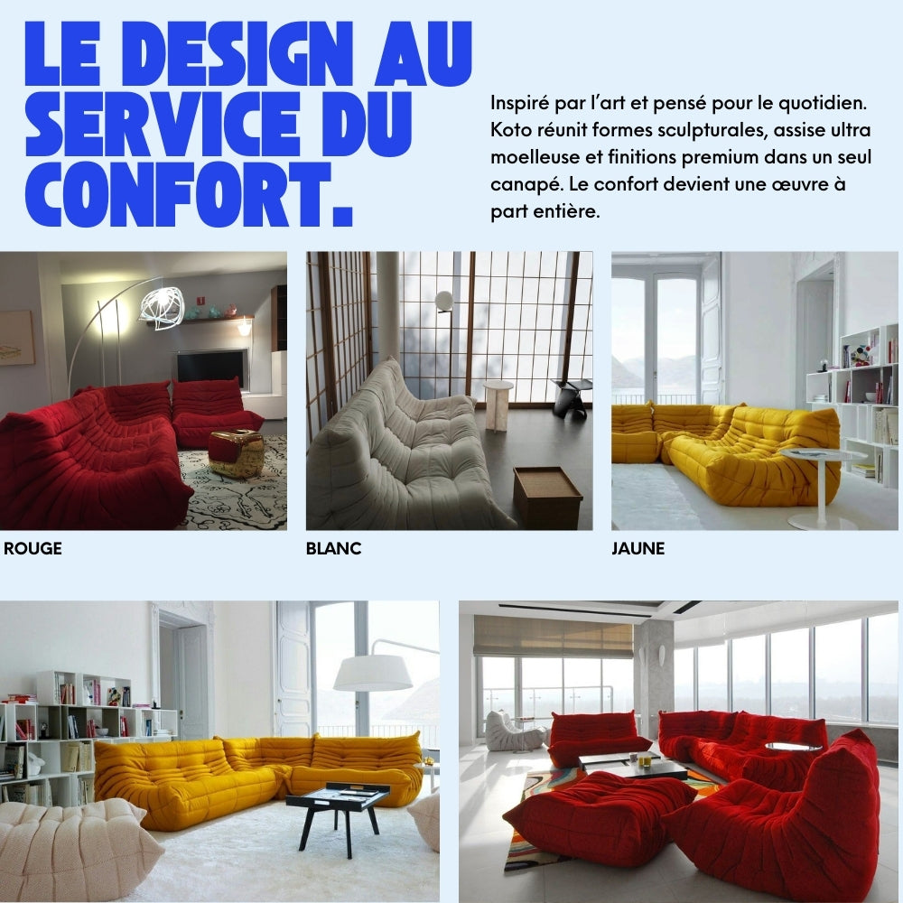 Koto - Canapé Togo Compressé Orange